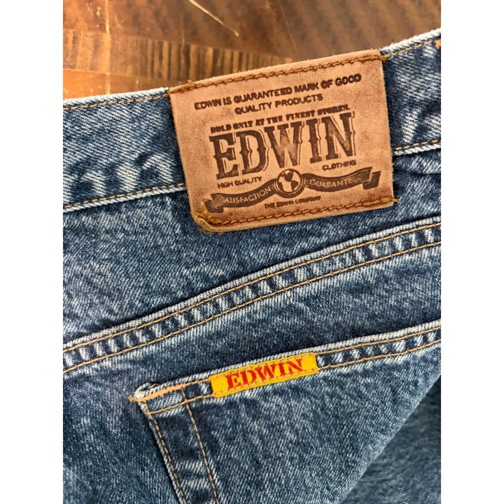 Vintage Edwin Tokyo Straight Leg Jeans Medium Wash Blue 36x32 Made Japan Western